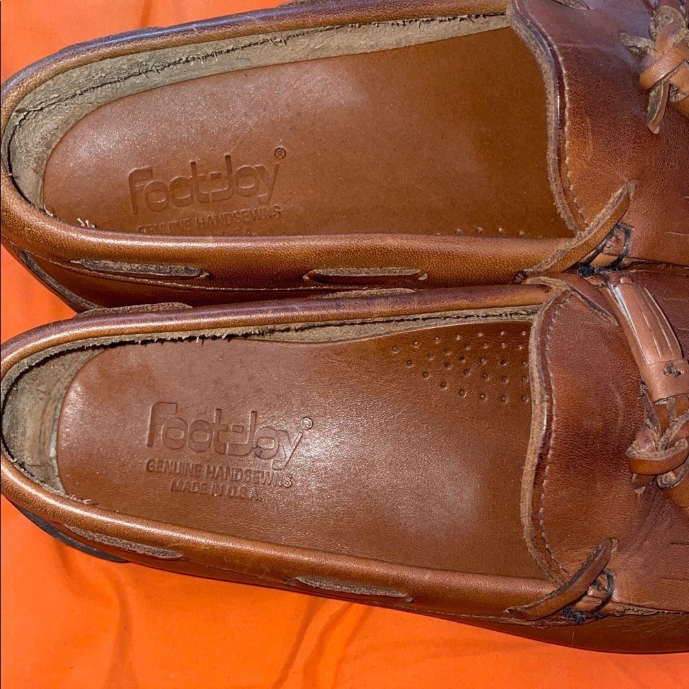 FootJoy Brown Leather Tassel Loafers - Picture 4 of 9